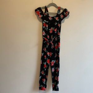 Forever 21 belter off the shoulder floral print romper sz 5/6